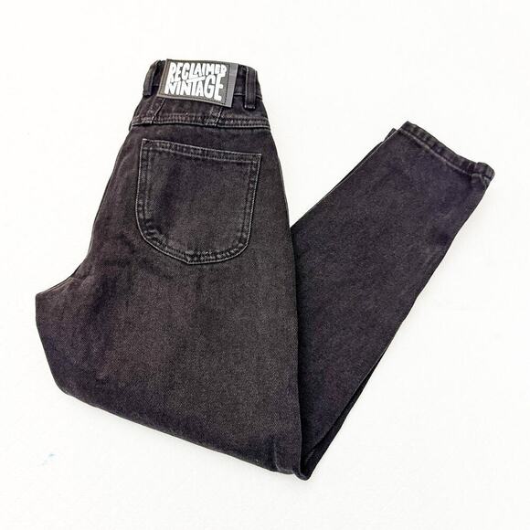 Reclaimed Vintage Charcoal Black Vintage Wash Denim Jeans Size 24 - Picture 11 of 11